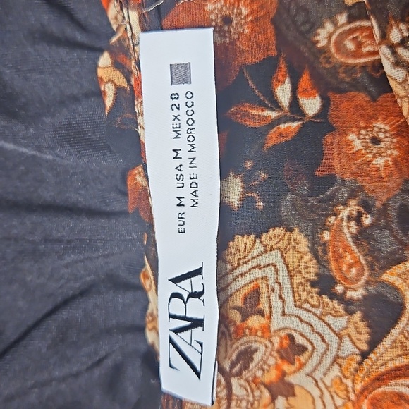 Zara Women's Paisley Semi-Sheer Ruffled Bodysuit - Picture 15 of 15